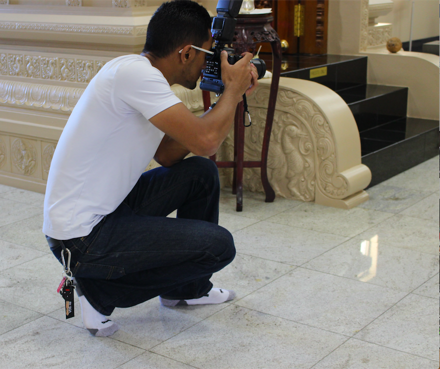 Student photographer featured in art gallery showcasing Indian culture and religion